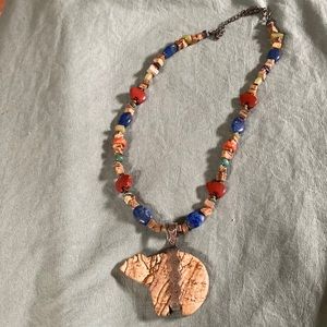 Carolyn Pollack Sterling Silver 925 Multi-Gemstone  Necklace & Bear Pendant